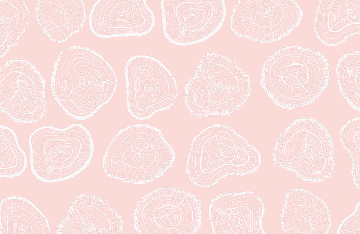 Pastel Pink Tree Rings Pattern Wallpaper for Modern Home Décor
