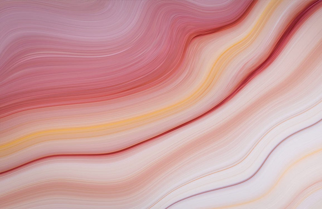 Warm Sunset Waves Abstract Pink and Yellow Mural Wallpaper Design
