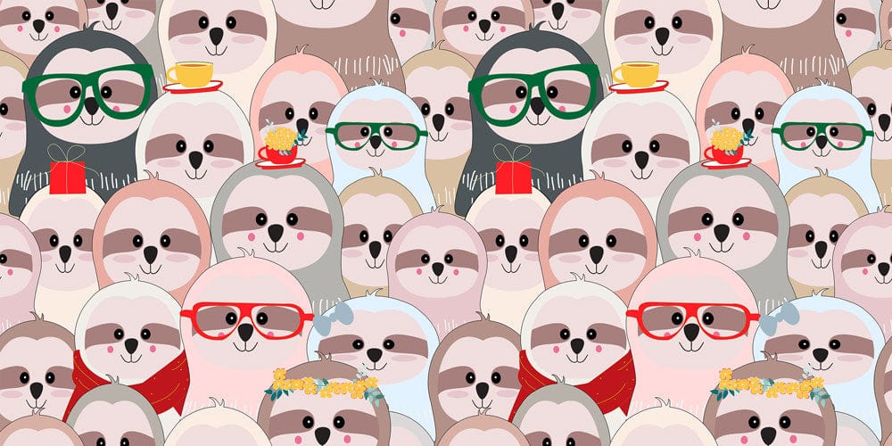 Pinky Sloths Wallpaper Mural