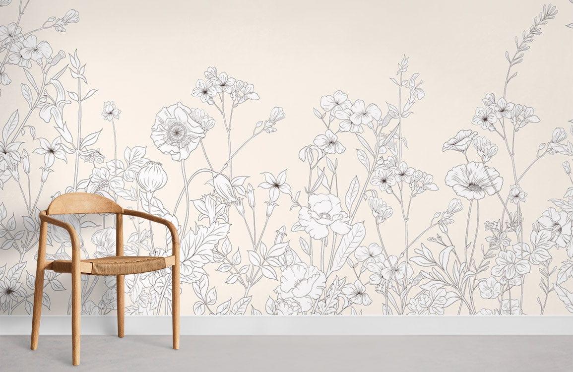 Plain Colored Flowers ll Wallpaper Mural