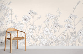Plain Colored Flowers ll Wallpaper Mural