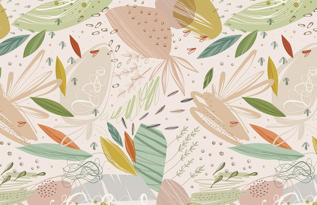 Botanical Dreamscape Pastel Abstract Floral Pattern Wallpaper for Stylish Interiors