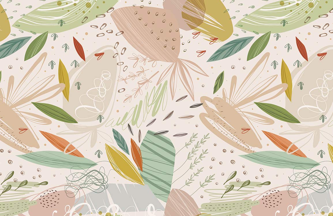 Botanical Dreamscape Pastel Abstract Floral Pattern Wallpaper for Stylish Interiors