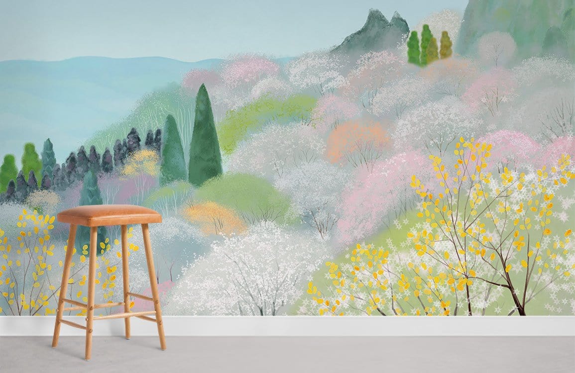 Plum Blossom Mural Wallpaper Room
