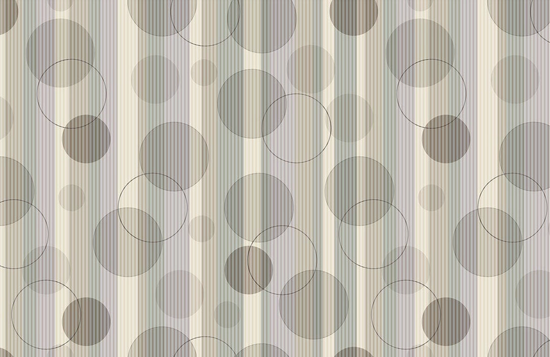 Elegant Grey Circles and Stripes Geometric Pattern Wallpaper for Modern Spaces
