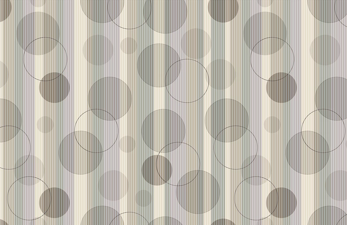 Elegant Grey Circles and Stripes Geometric Pattern Wallpaper for Modern Spaces