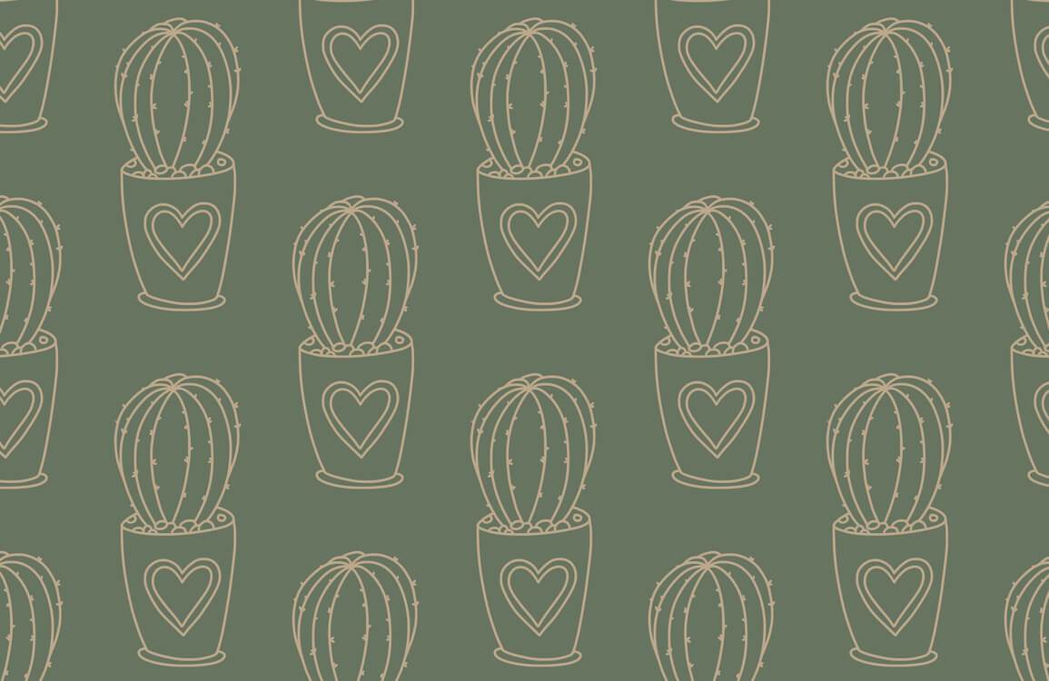 Cactus Pot Wallpaper Mural