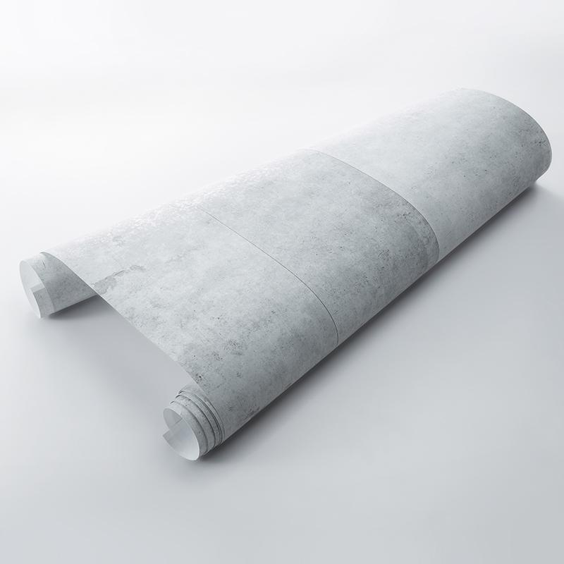Industrial grey concrete effect wallpaper roll for modern urban spaces in the UK, detailed view.