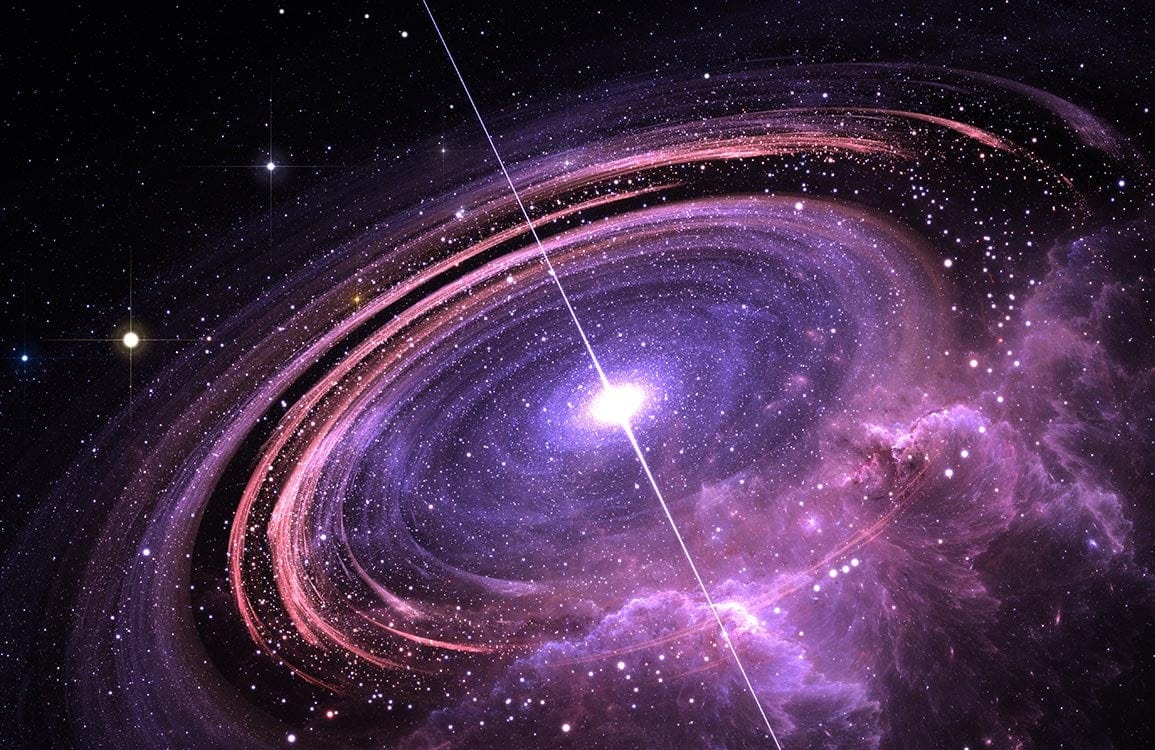 Galactic Spiral Purple Nebula Mural Wallpaper - Cosmic Space Art Design