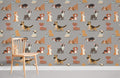 Puppy Pattern Wallpaper Mural