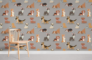 Puppy Pattern Wallpaper Mural
