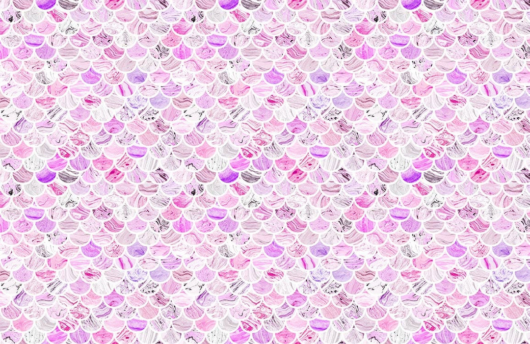 Elegant Pink and Lavender Scallop Pattern Wallpaper for Modern Interiors
