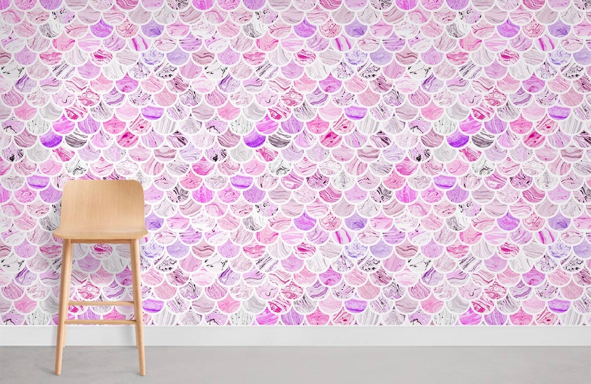 Purple Marble Tiles Wallpaper Mural Room