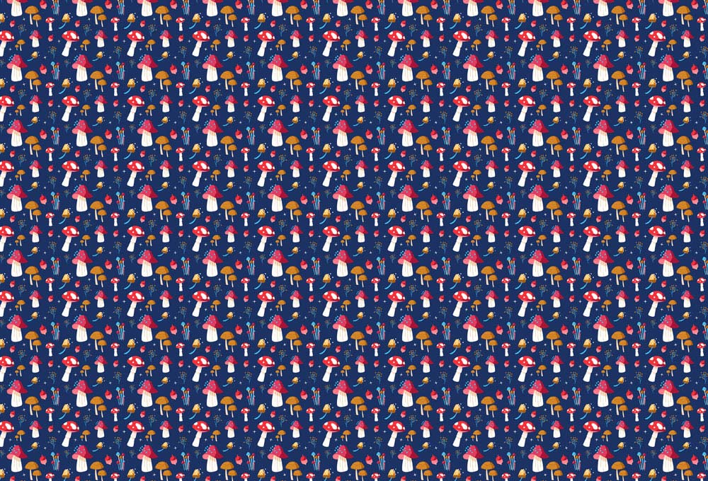 Purple Mushrooms Wallpaper Mural