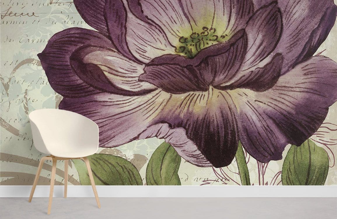 Purple Vintage Wallpaper Mural