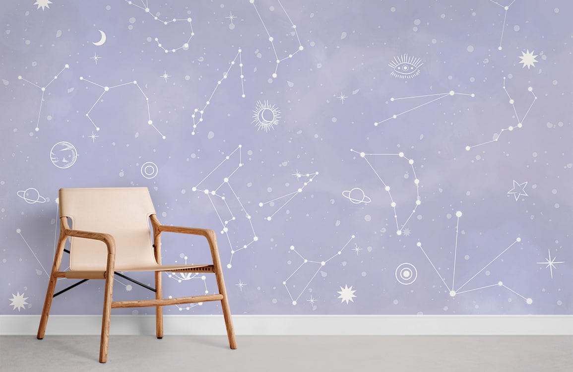 Purple Stars Wall Murals Room