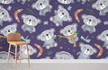 Koala & Purple Tree Wallpaper Mural