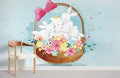 Flower Basket Wallpaper Mural