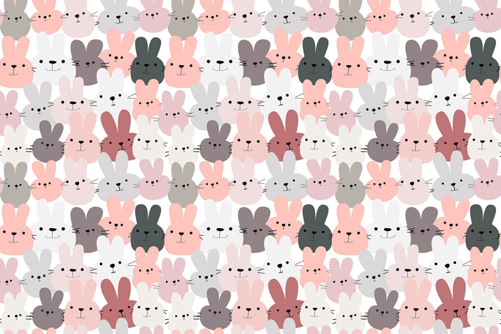 Rabbits Lines Wallpaper Mural