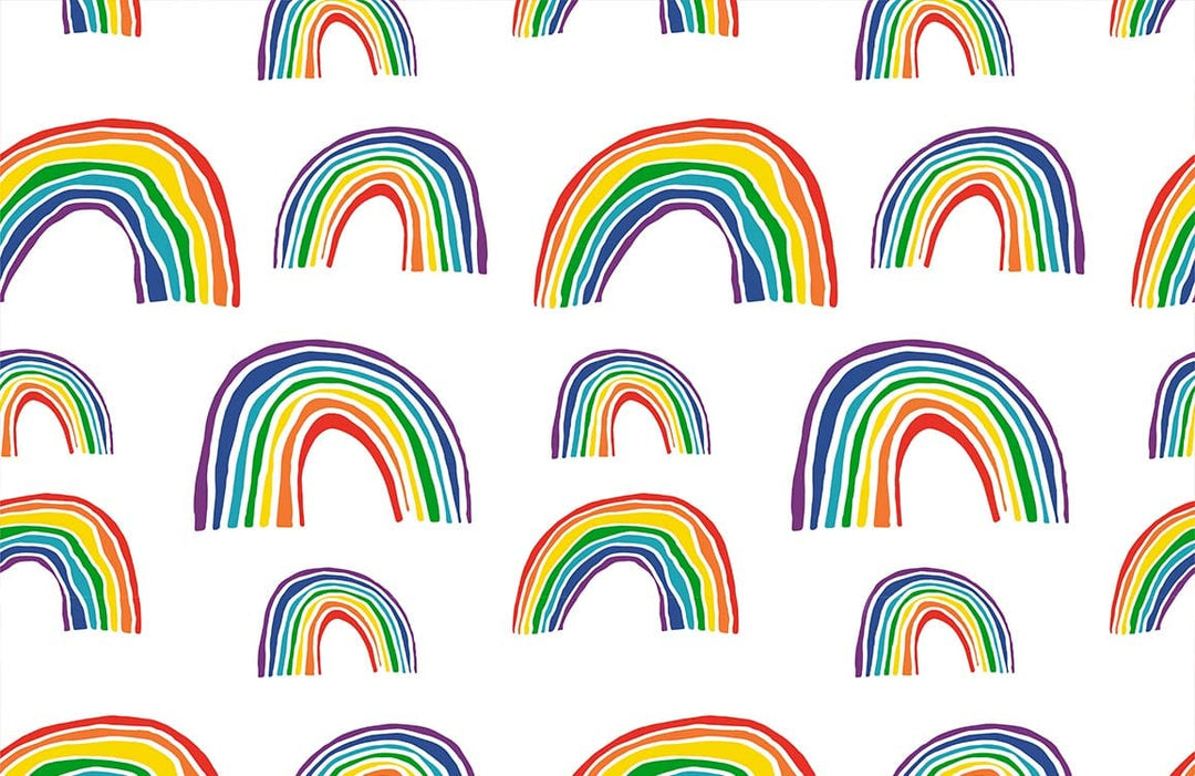 Vibrant Rainbow Patterned Wallpaper for Colourful Kids' Room Decor Delight