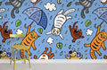 Raining Cats & Dogs Wallpaper Mural
