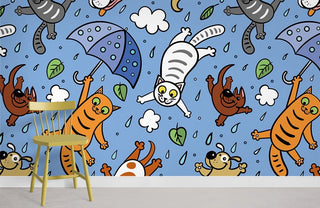 Raining Cats & Dogs Wallpaper Mural
