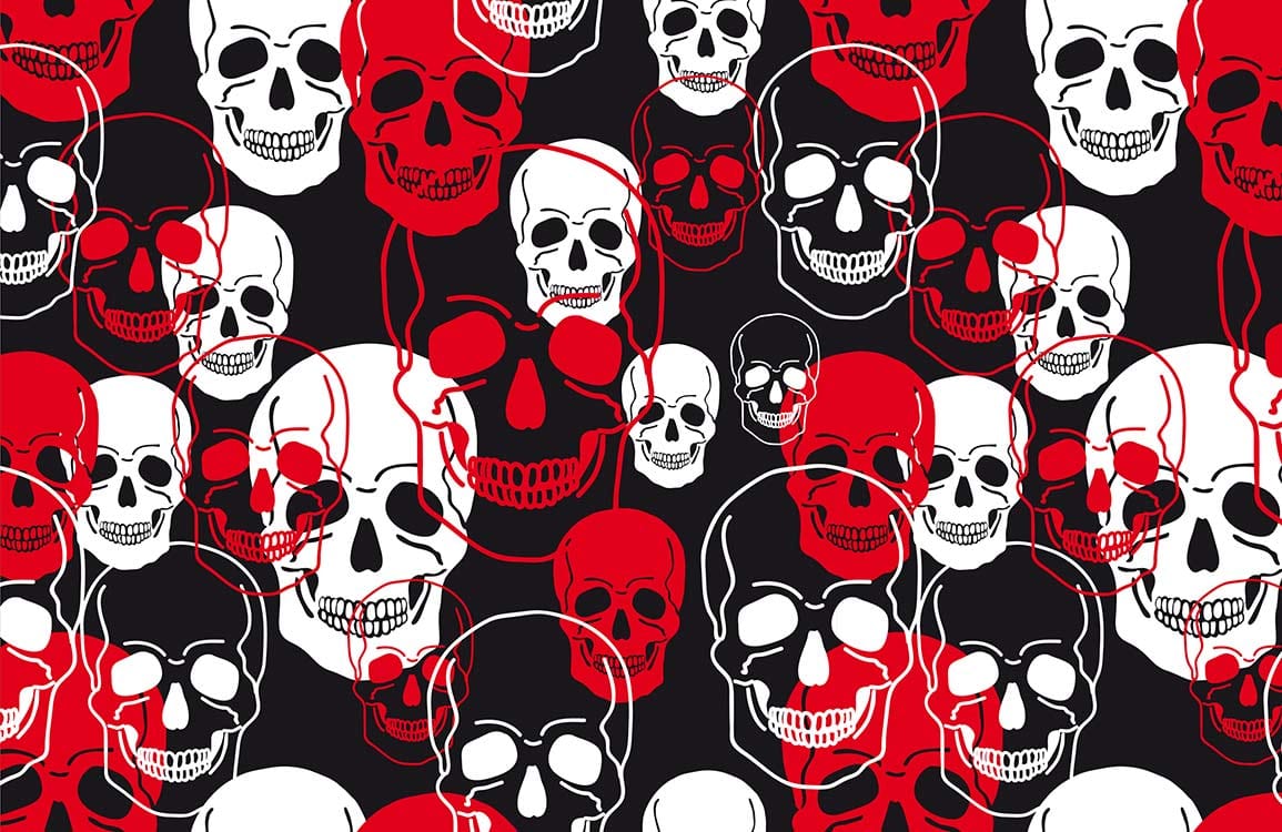 Skeleton Head III Wallpaper Mural
