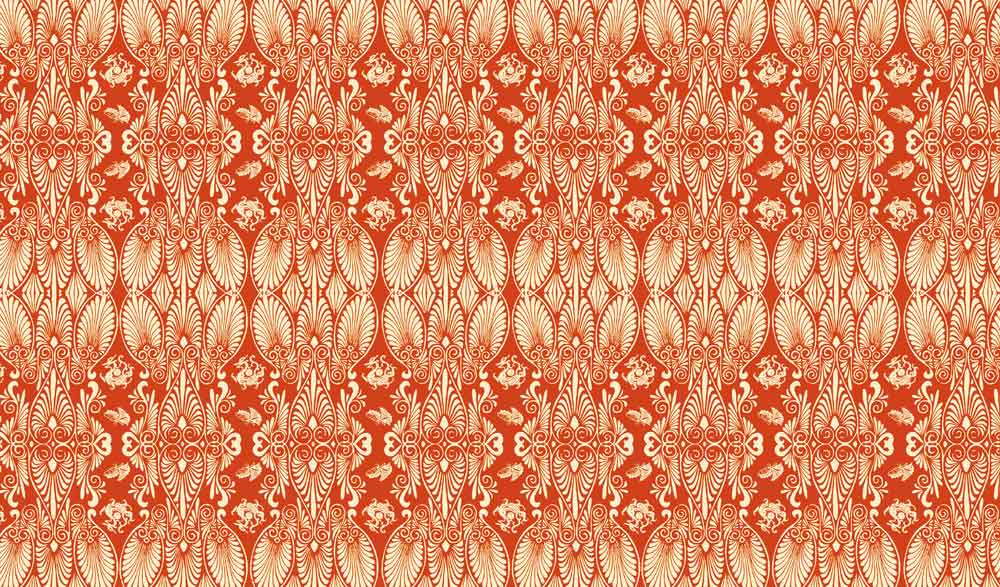 Red Metal Pattern Wallpaper Mural