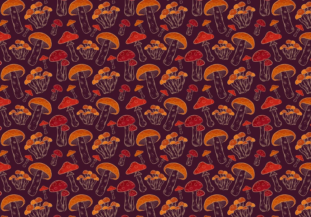 Red Mushrooms Wallpaper Mural