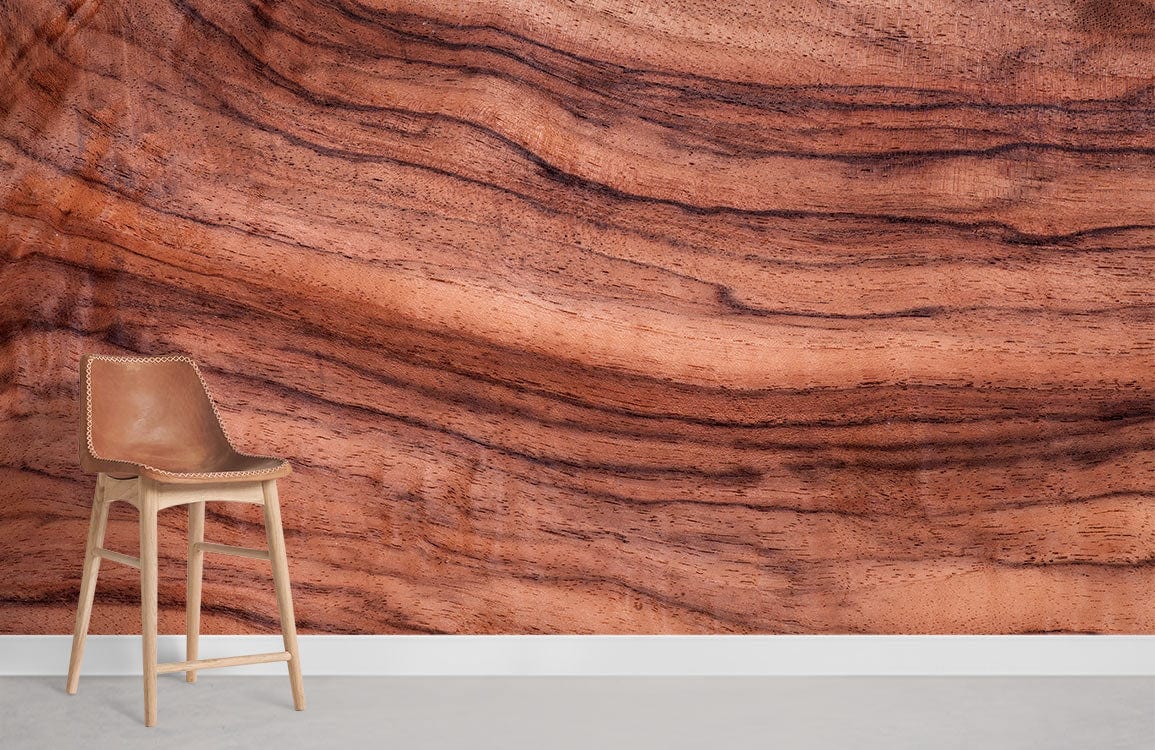 Reddish Brown Wood Grain Wallpaper Mural
