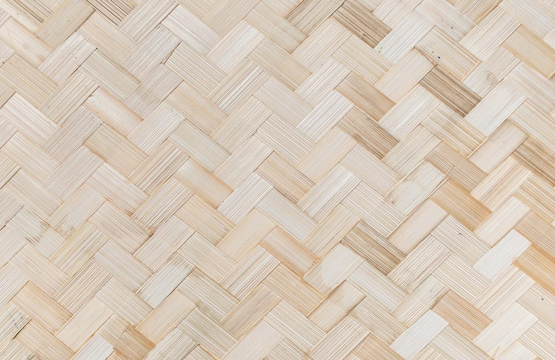 Natural Woven Basket Pattern Wallpaper - Light Beige Rustic Style Decor