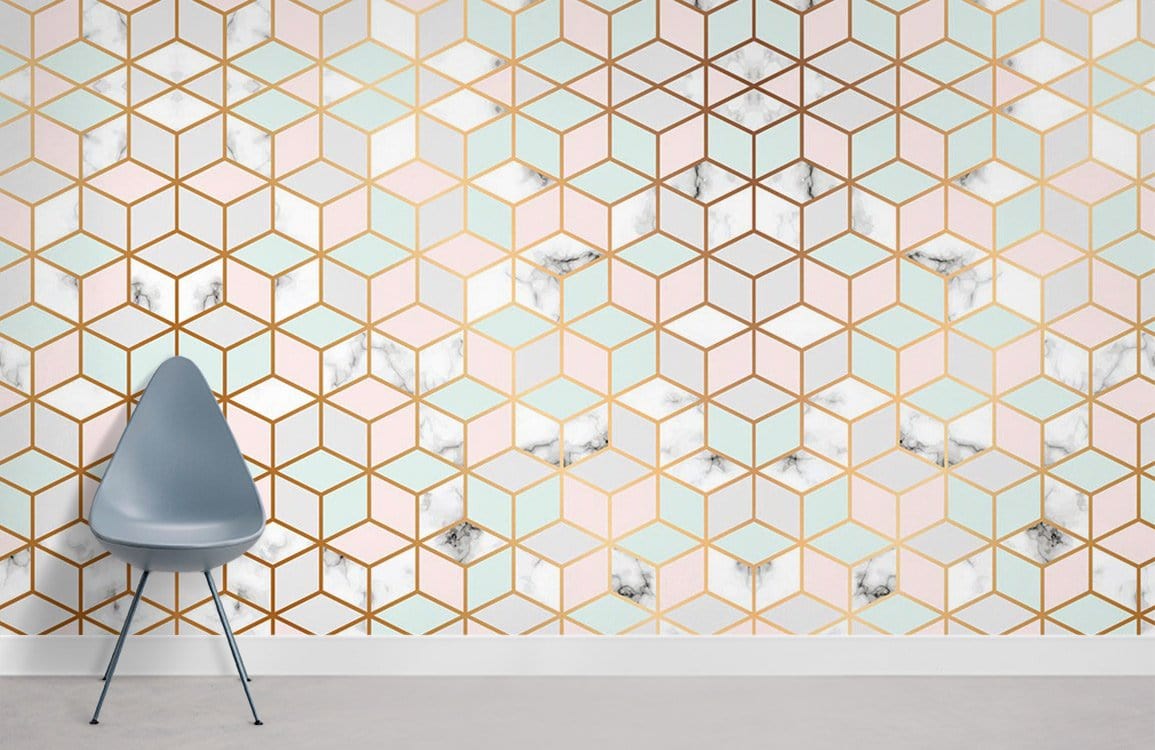Regular Geometric Marble Wallpaper Mural