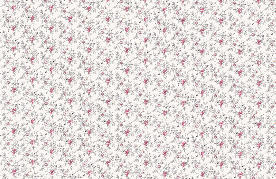Vintage Floral Blossom Pink and White Elegant Pattern Wallpaper Design