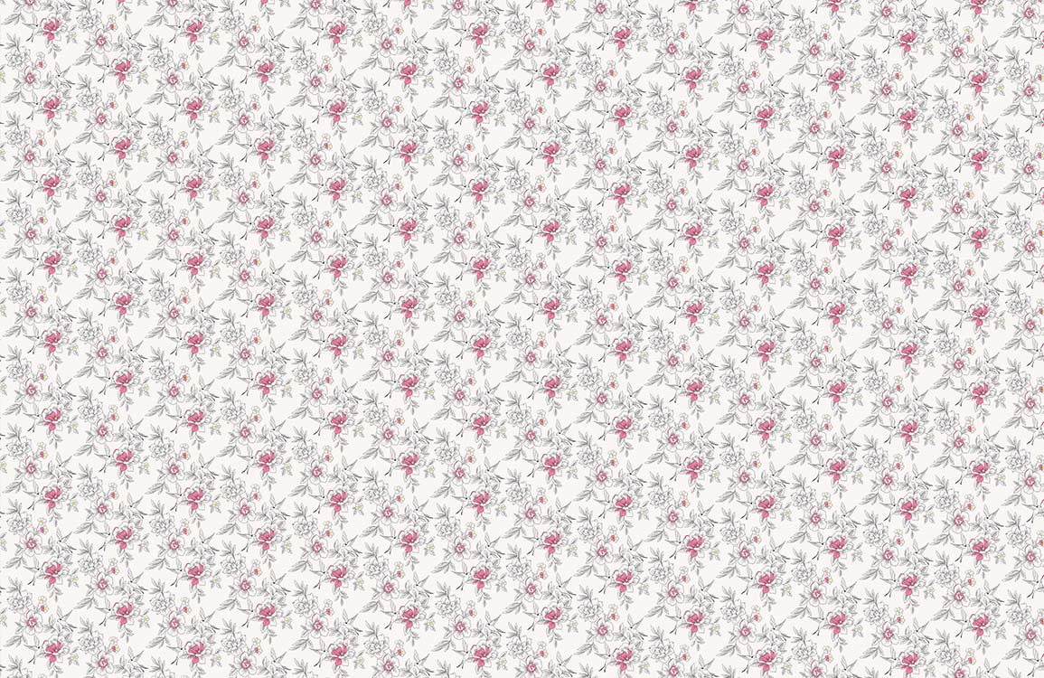Vintage Floral Blossom Pink and White Elegant Pattern Wallpaper Design