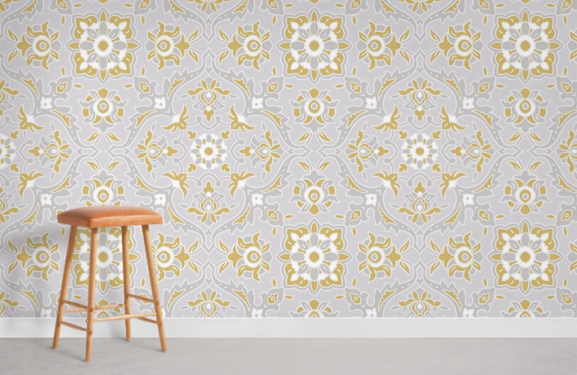Yellow Tile Wallpaper Mural