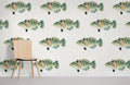 Repeated Wrasse Wallpaper Mural