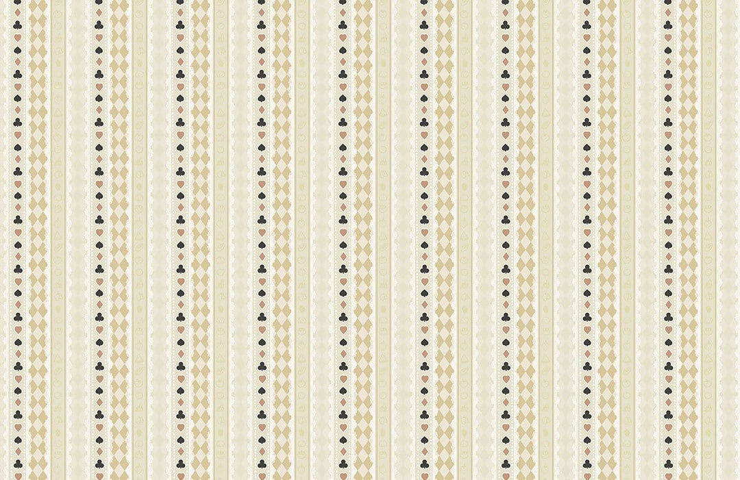 Classic Beige and Cream Striped Artistic Geometric Patterned Wallpaper Design