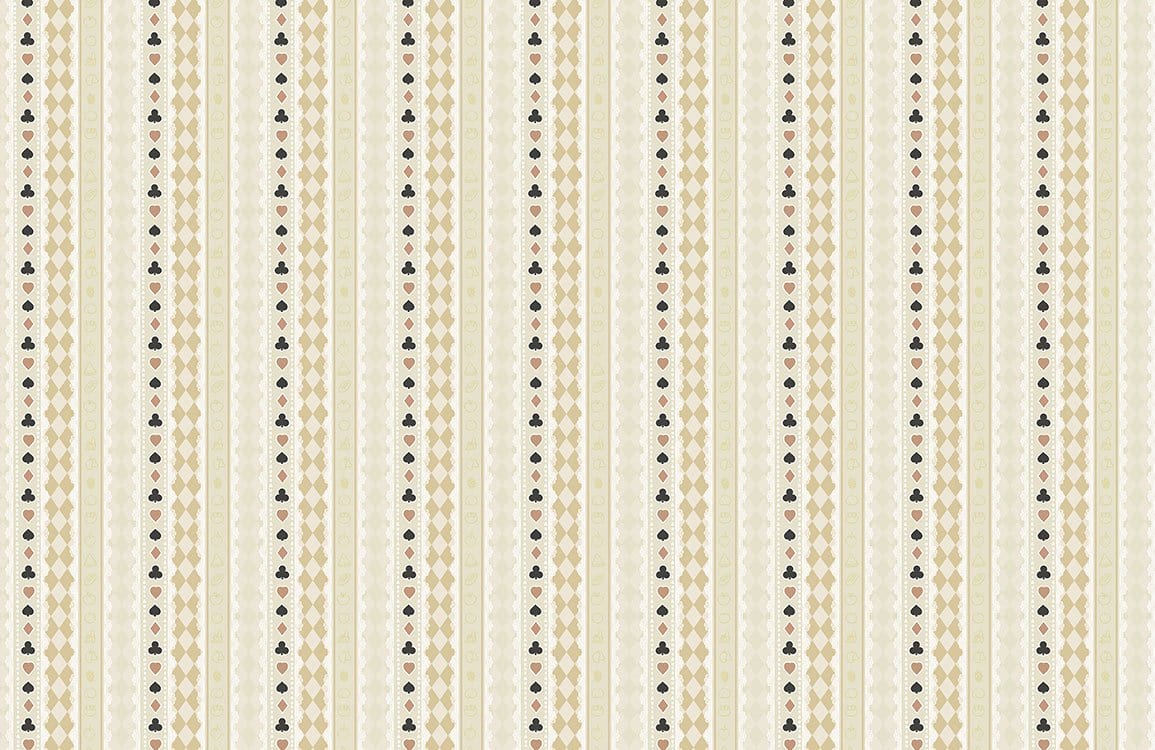 Classic Beige and Cream Striped Artistic Geometric Patterned Wallpaper Design