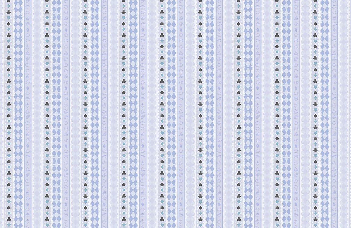 Vintage Blue Striped Floral Pattern Wallpaper for Classic Interiors Décor