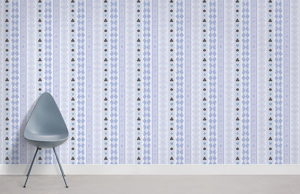 Repeated Cards Pattern Wallpaper Mural Room