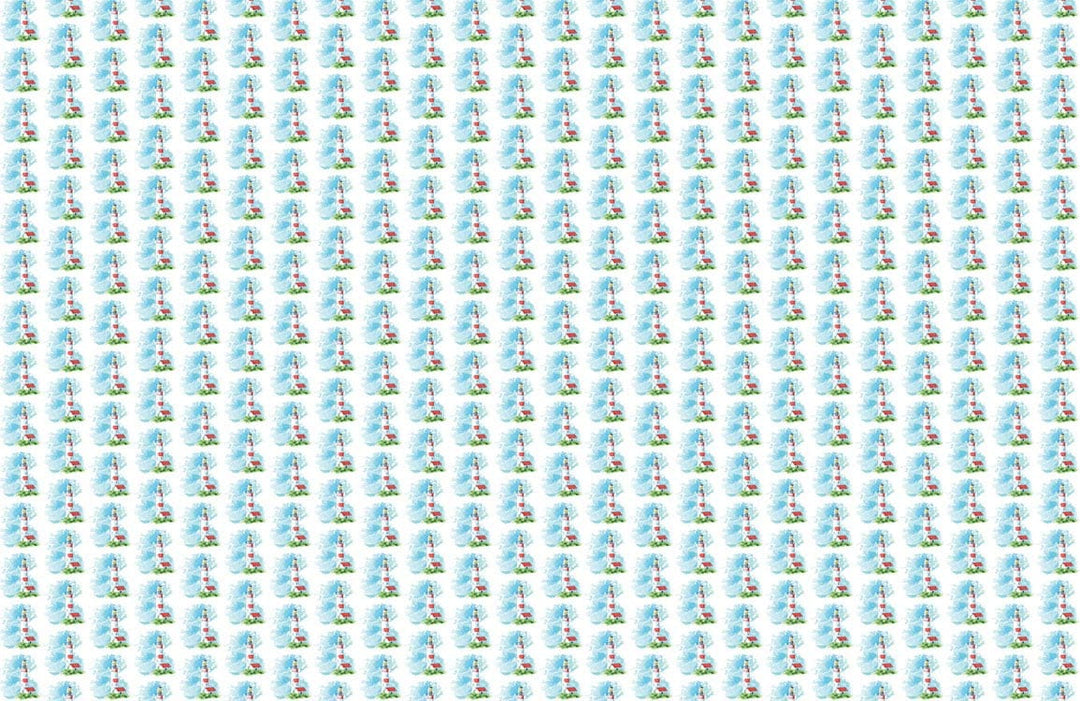 Whimsical Blue and White Seaside Pattern Wallpaper for Coastal Decor