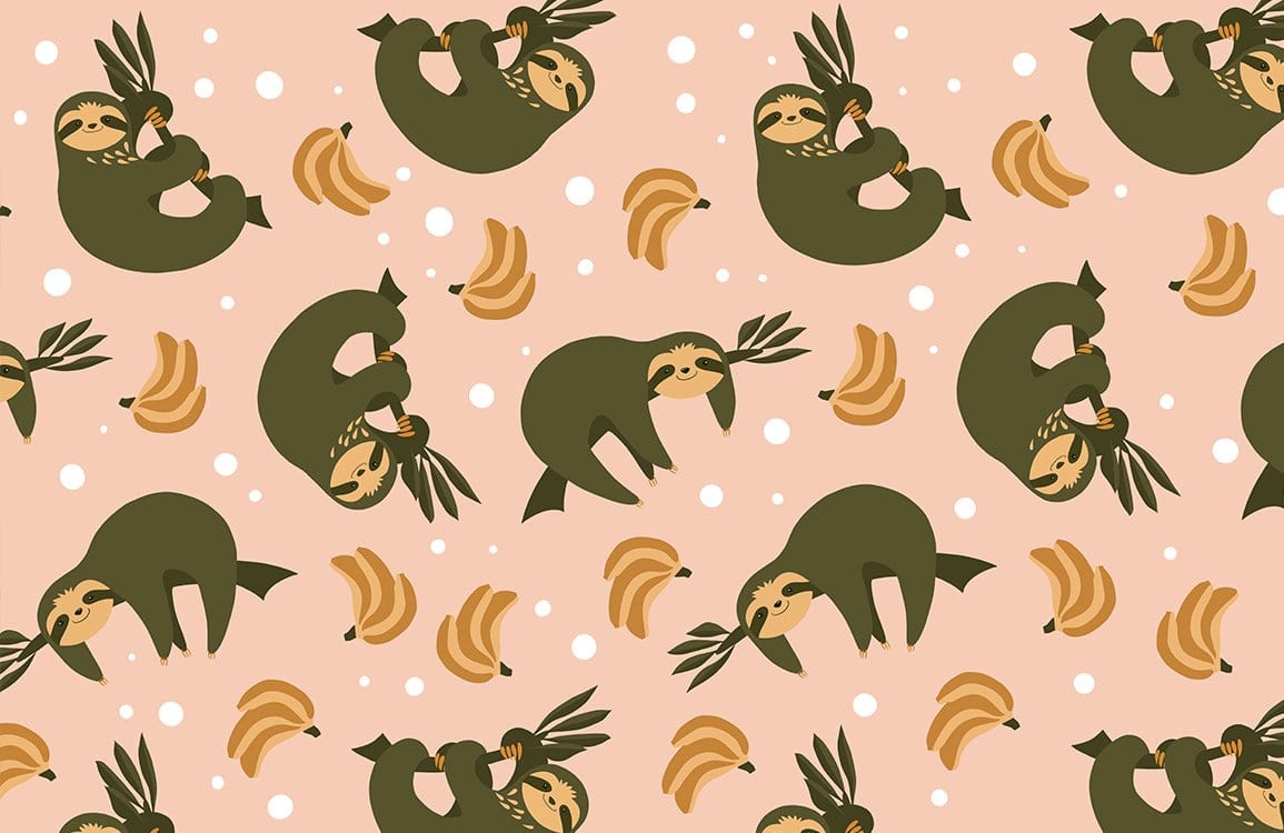 Smiling Sloth Wallpaper Mural