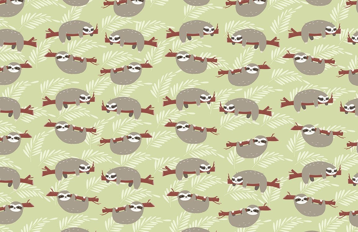 Cute Sloth Wallpaper Mural