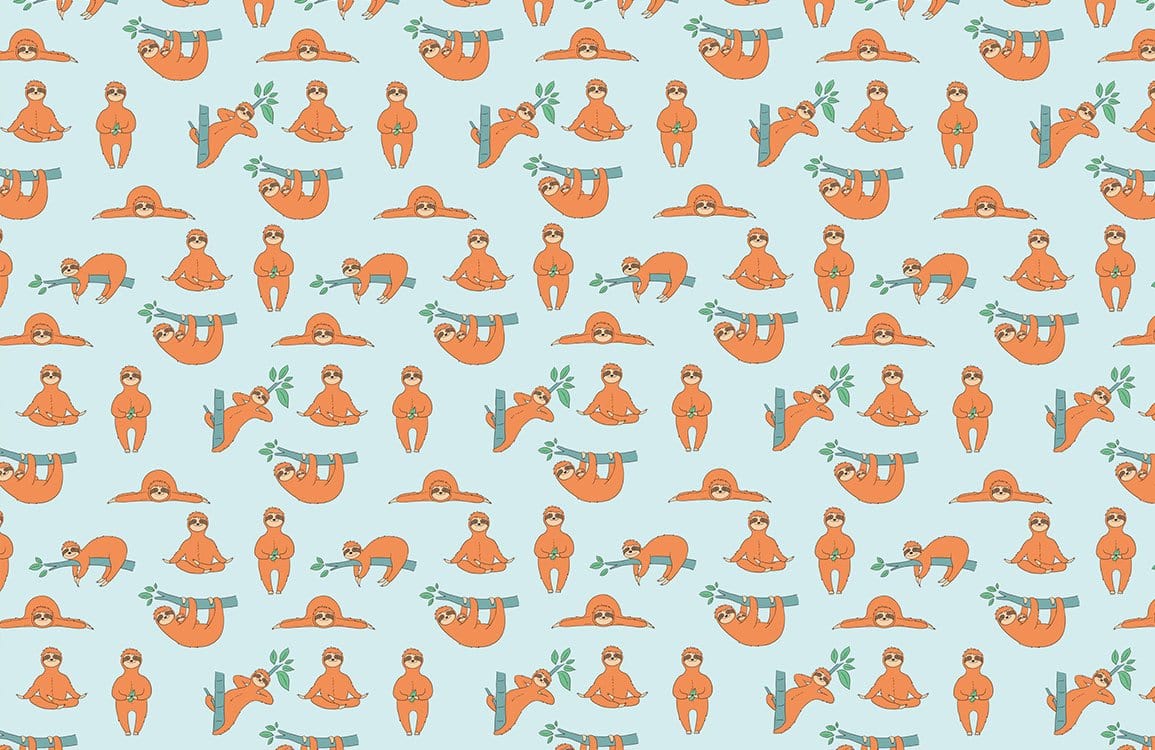 Exercising Sloth Wallpaper Mural