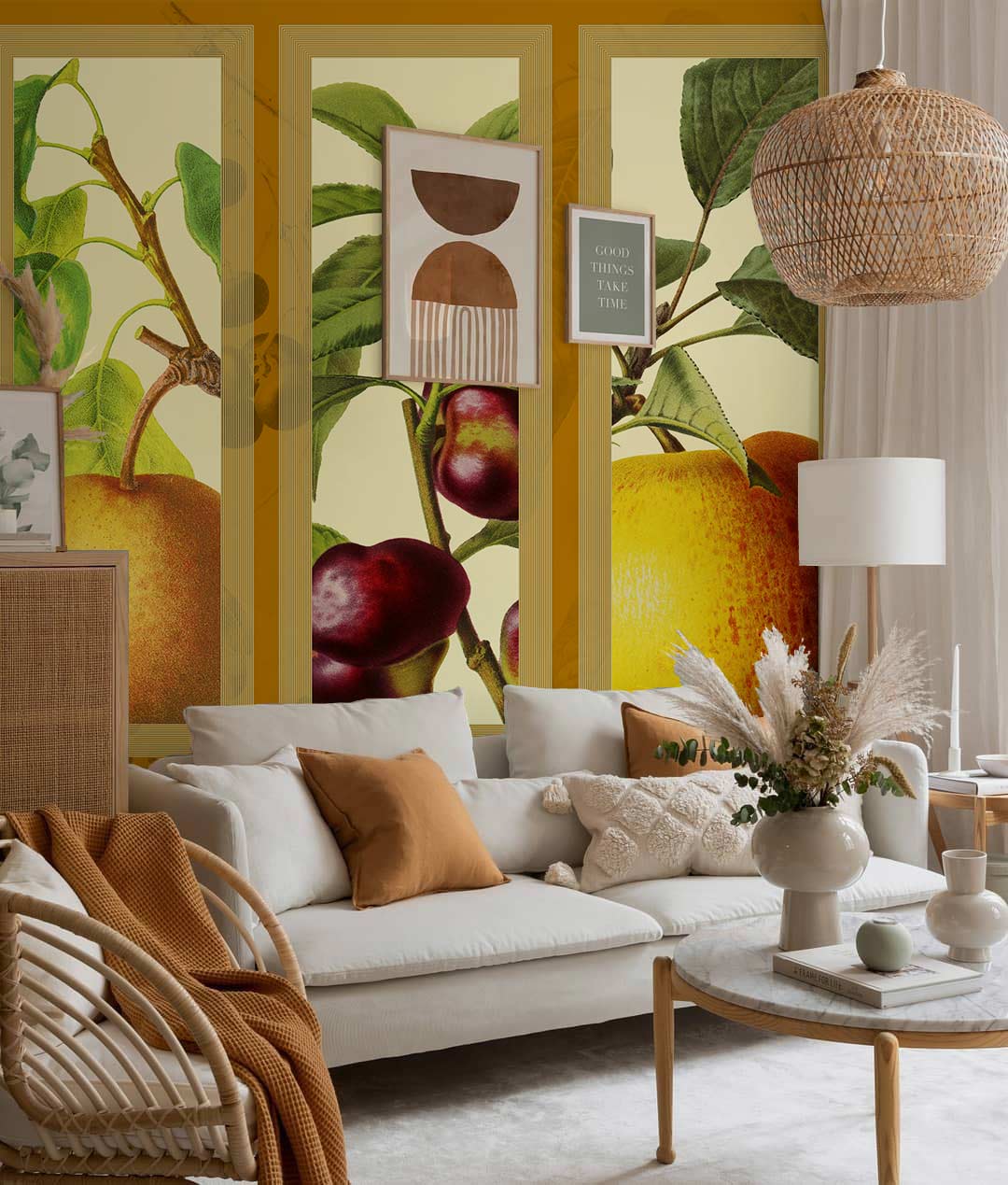 Ripe Fruits Wallpaper Mural Living Room