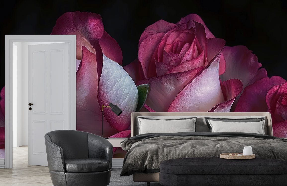 Elegant Pink Rose Bouquet Floral Mural Wallpaper for Romantic Interiors