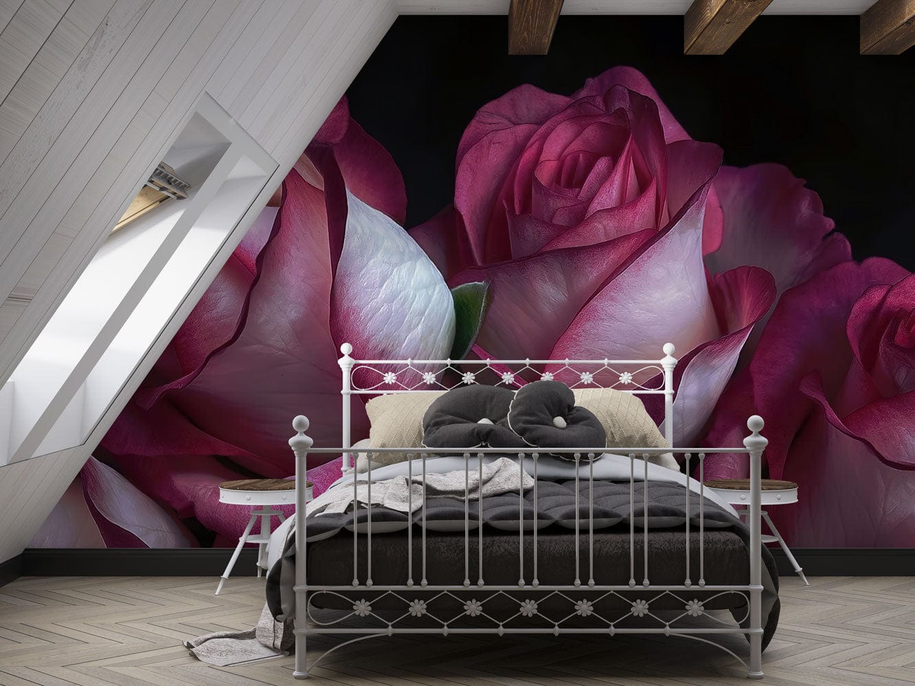 Elegant Pink Rose Bouquet Floral Mural Wallpaper for Romantic Interiors