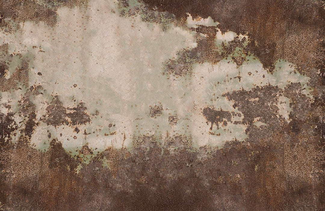 Vintage Rustic Patina Effect Wall Mural in Earthy Brown Tones Wallpaper.