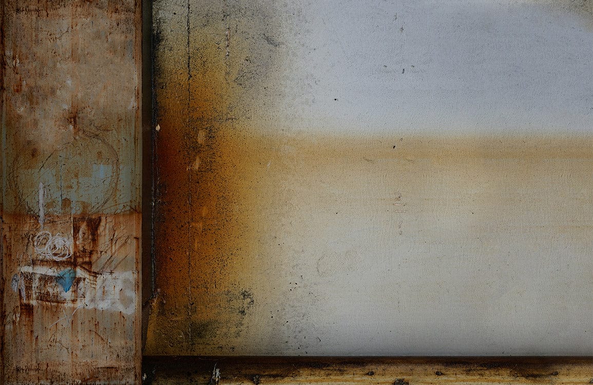 Rustic Industrial Wall Mural in Warm Earthy Metal Tones Décor
