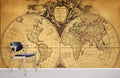 Rustic World Map Wallpaper Mural